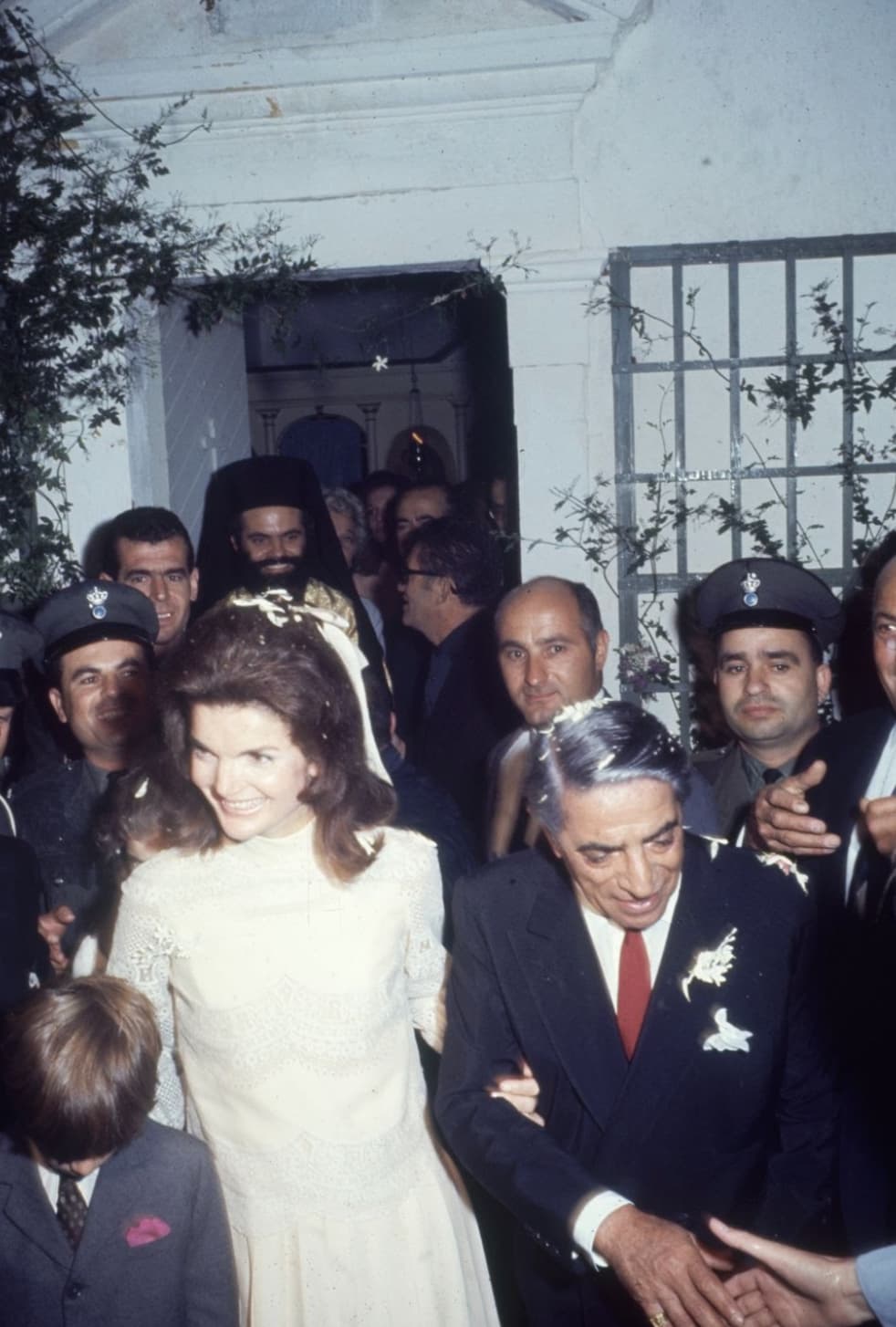 “Former First Lady Jacqueline Kennedy is married to Greek magnate Aristotle Onassis, 1968.”